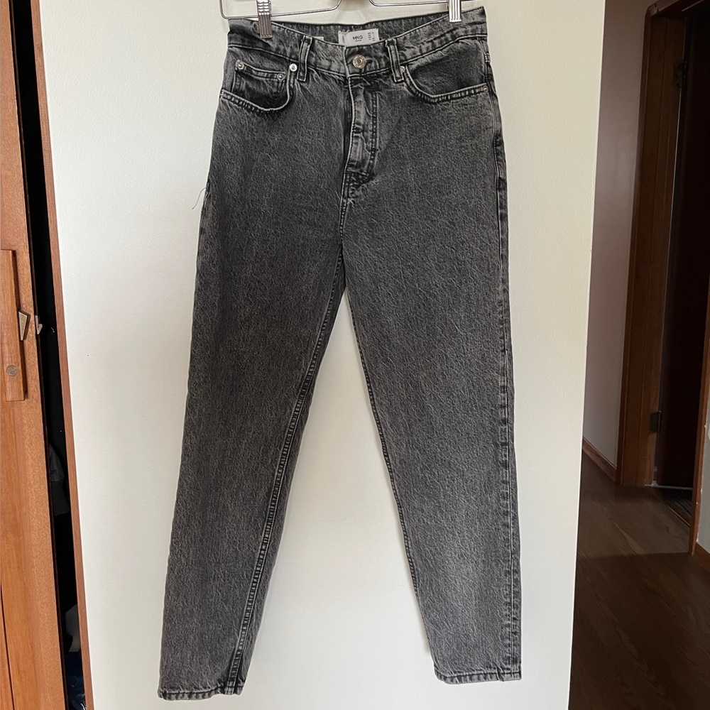 MANGO Faded Black Mom Jeans